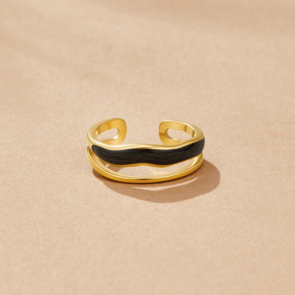 Anello Layered Black Sahara Gold