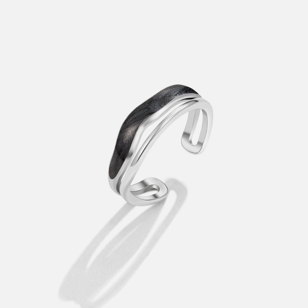 Anello Strato Nero Sahara Argento