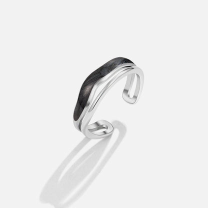Anello Strato Nero Sahara Argento