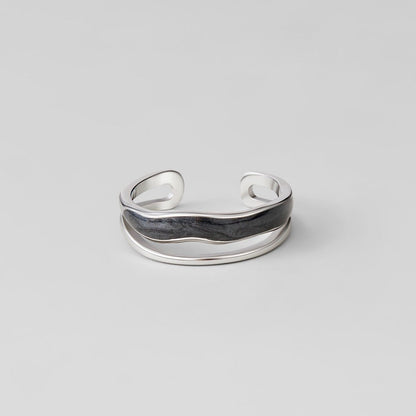 Anello Strato Nero Sahara Argento