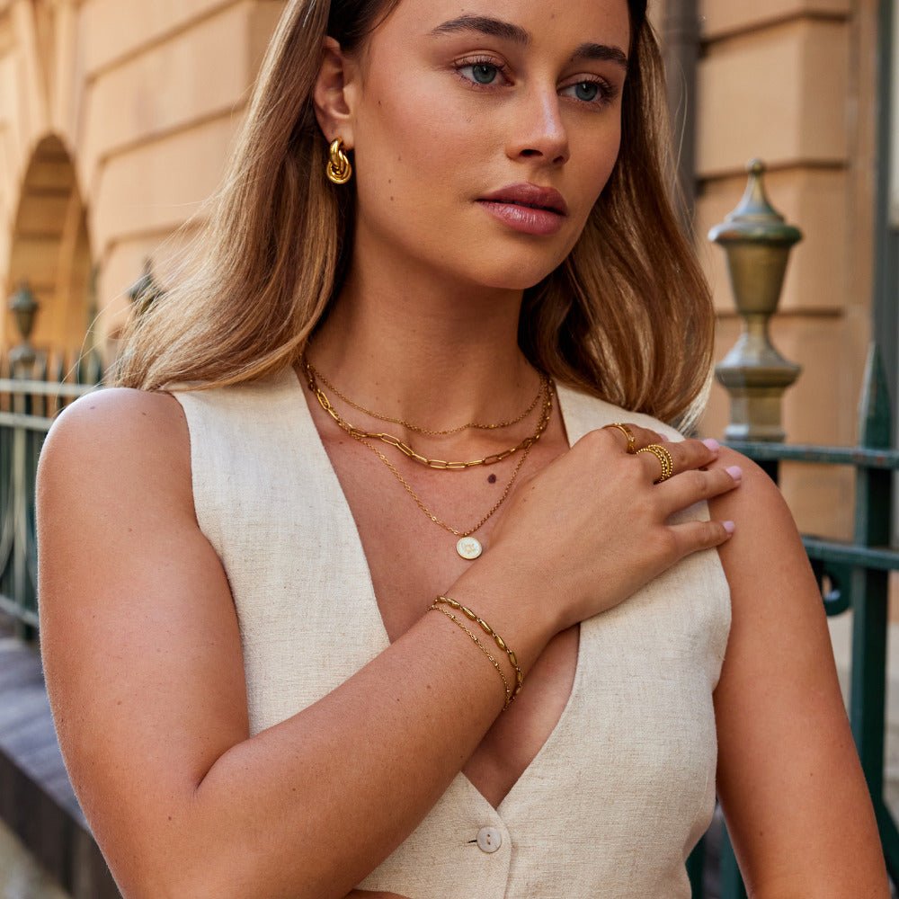Bracciale a Onde in Oro Stratificato