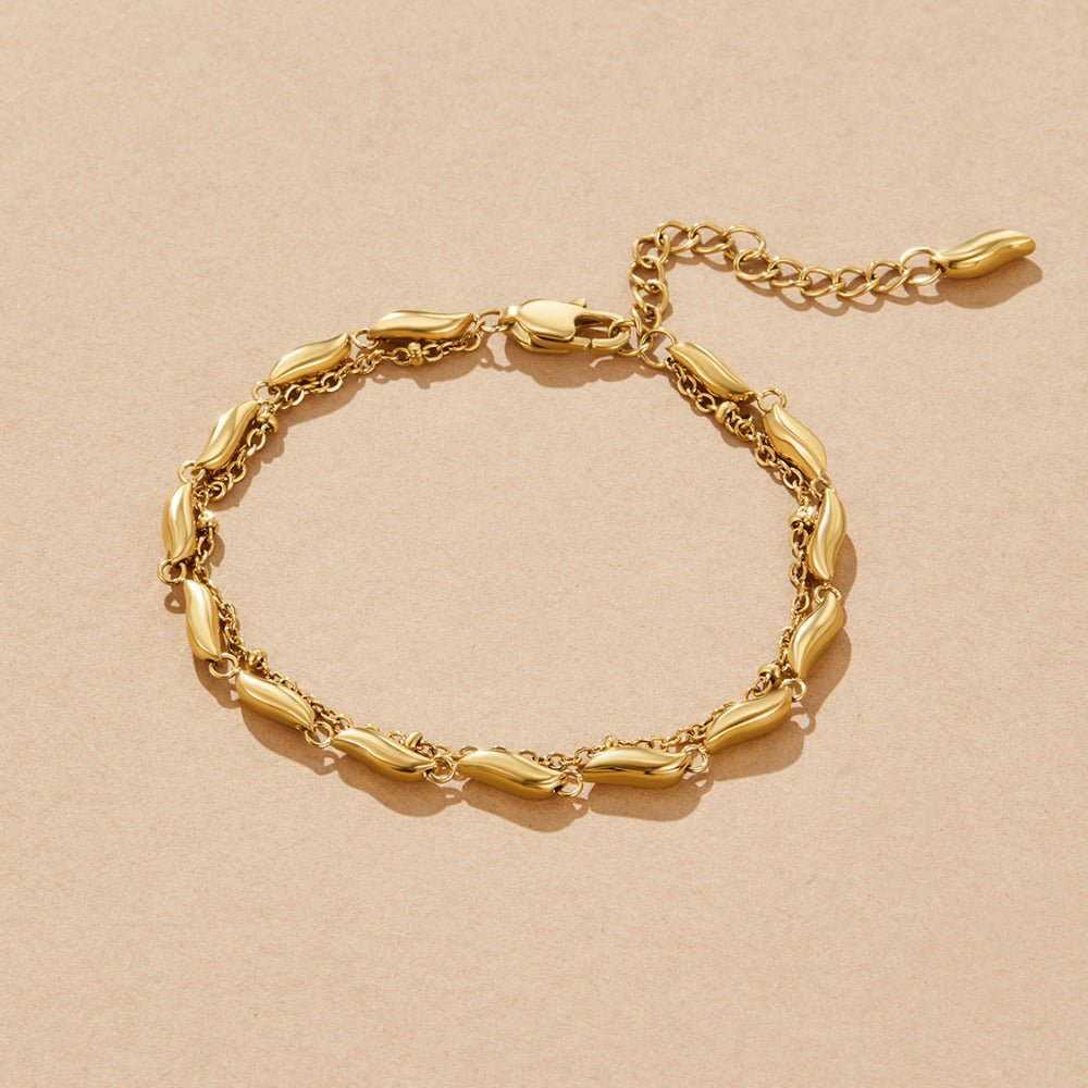 Bracciale a Onde in Oro Stratificato