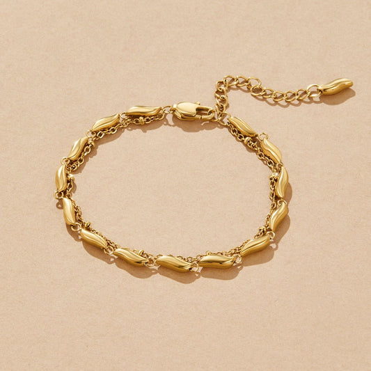 Bracciale a Onde in Oro Stratificato