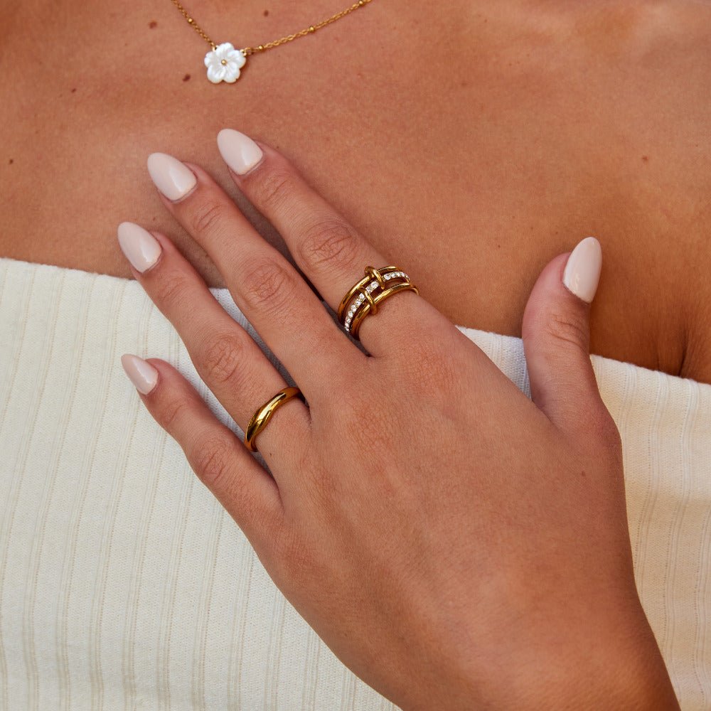 Anello Layered Kaili in Oro