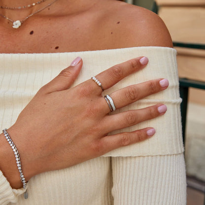 Anello Layered Sahara Silver