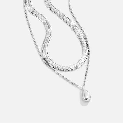 Collana a goccia Bella in argento stratificato
