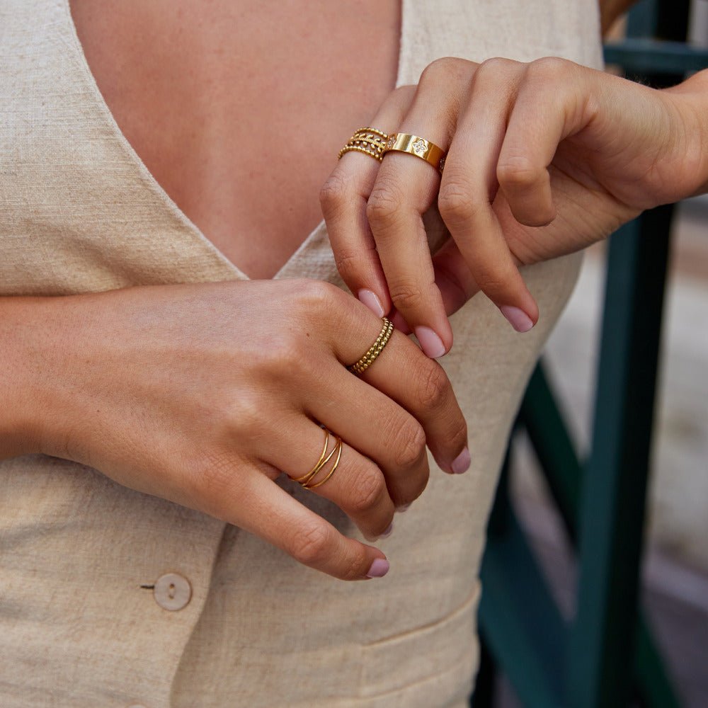 Anello con Perle d'Oro Leona