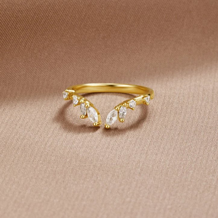 Anello Vite in Cristallo d'Oro Lily