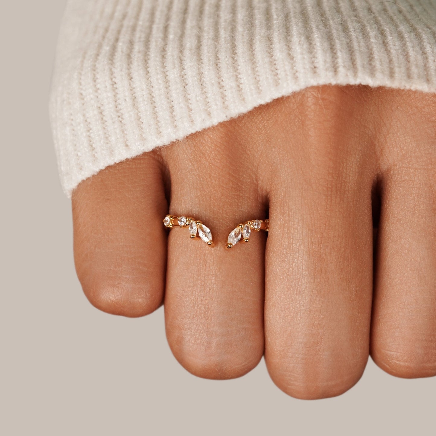 Anello Vite in Cristallo d'Oro Lily