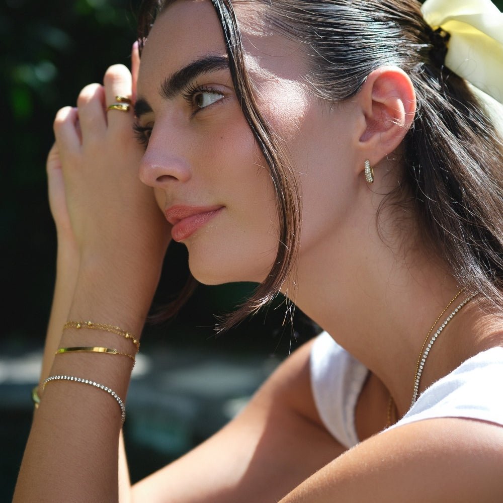 Orecchini a cerchio in cristallo Lily