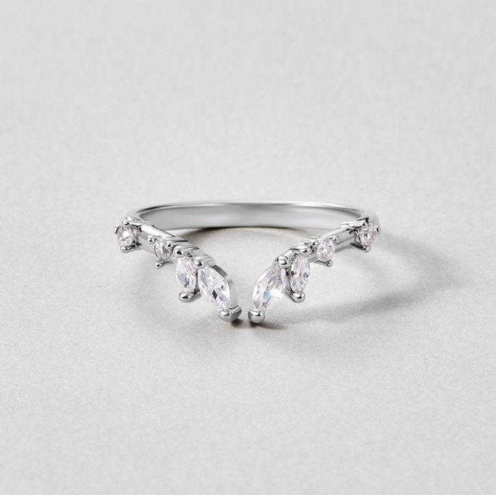 Anello in Vite di Cristallo Argento Lily