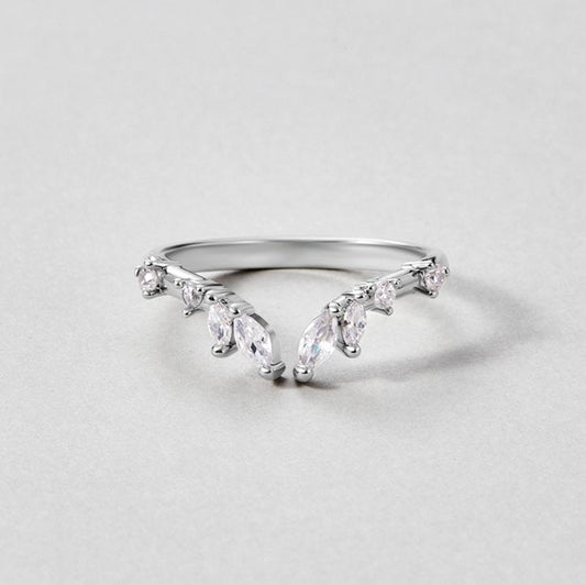 Anello in Vite di Cristallo Argento Lily