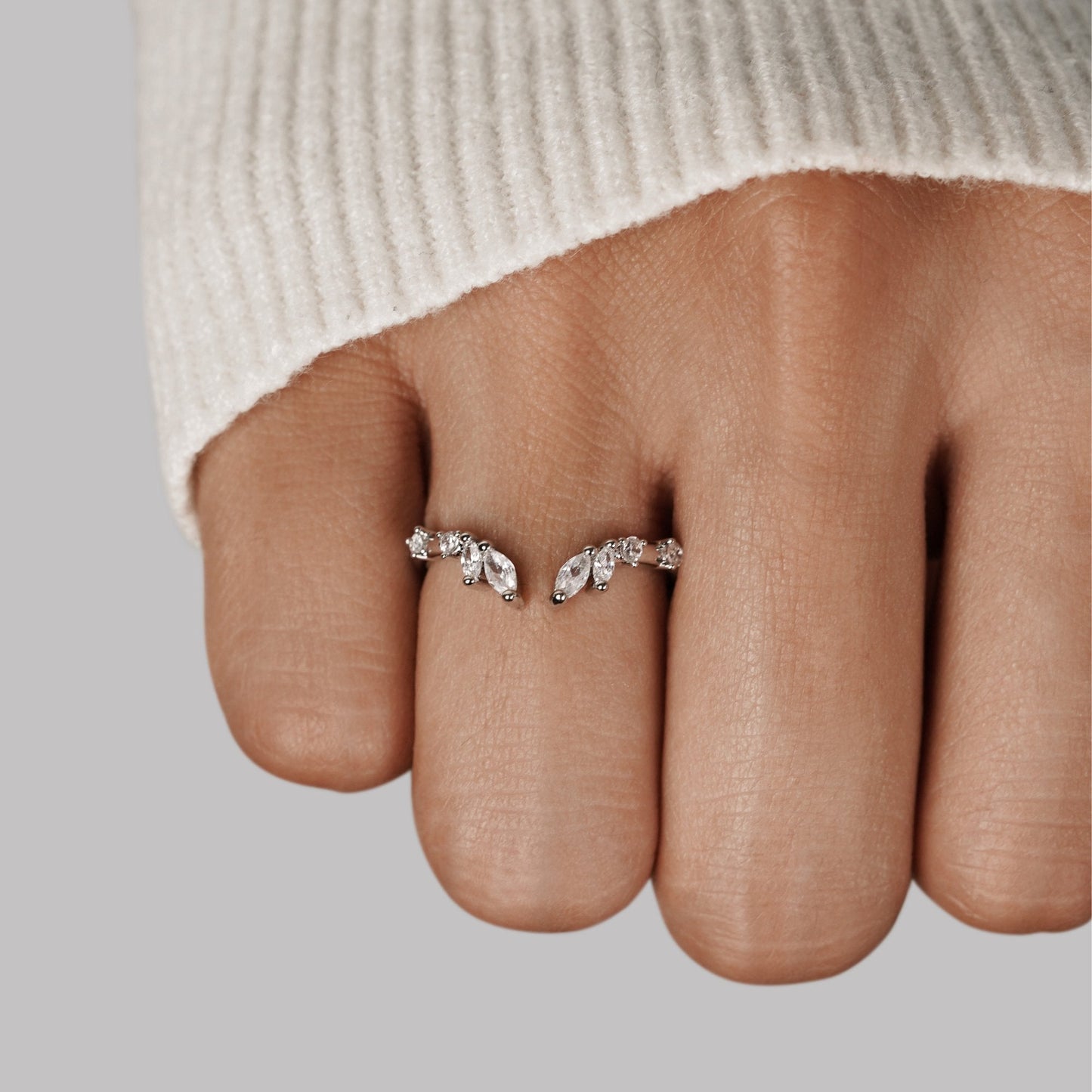 Anello in Vite di Cristallo Argento Lily