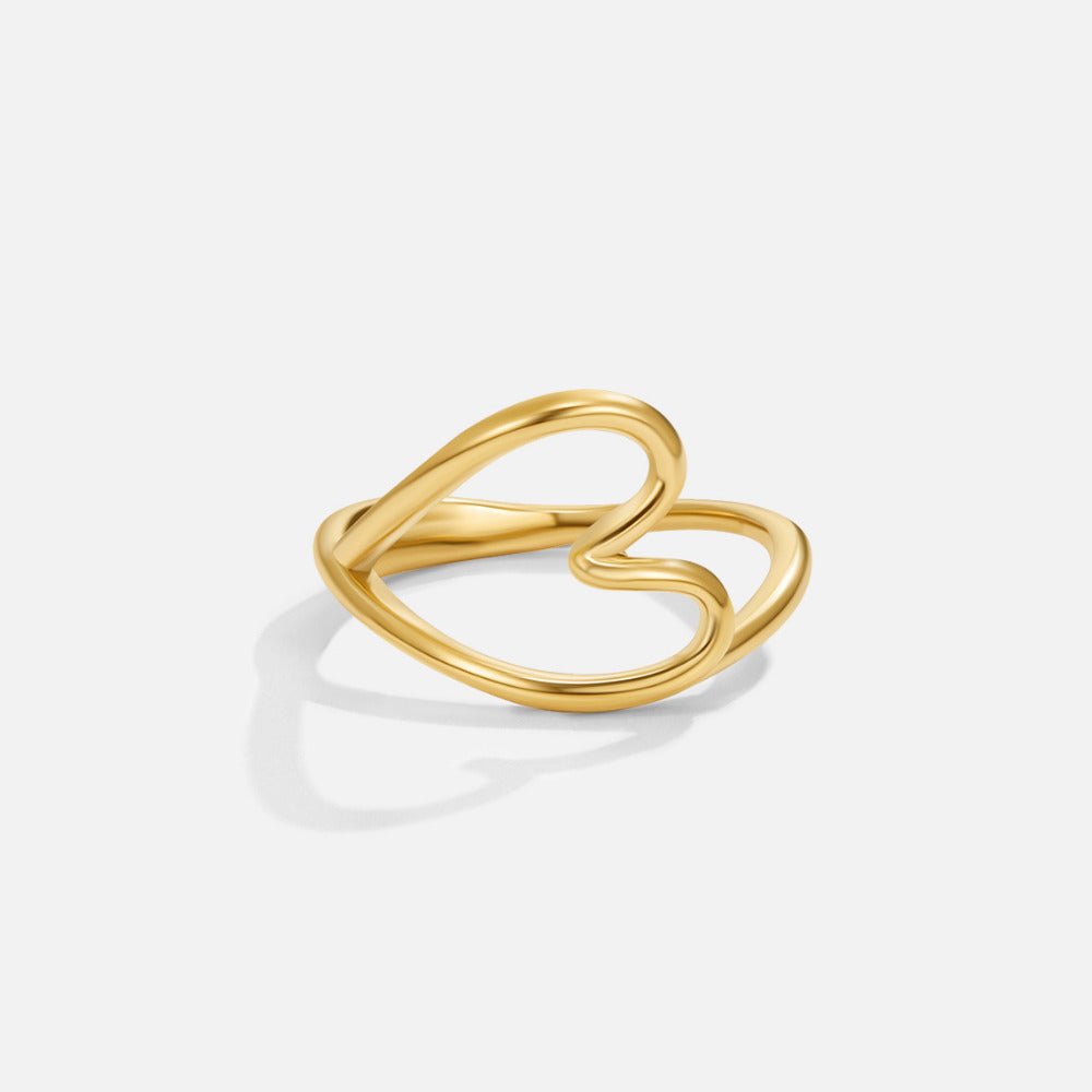 Anello a Forma di Cuore in Oro Fuso