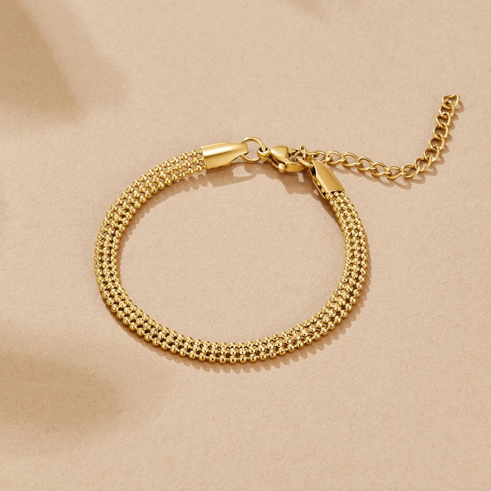 Bracciale con Catena di Perline d'Oro di Milano