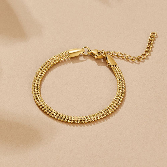 Bracciale con Catena di Perline d'Oro di Milano