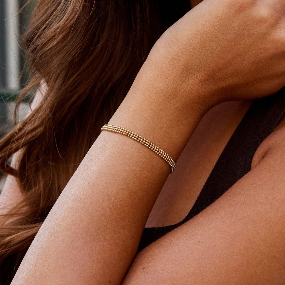 Bracciale con Catena di Perline d'Oro di Milano