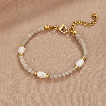 Bracciale in Pietra di Luna e Perle