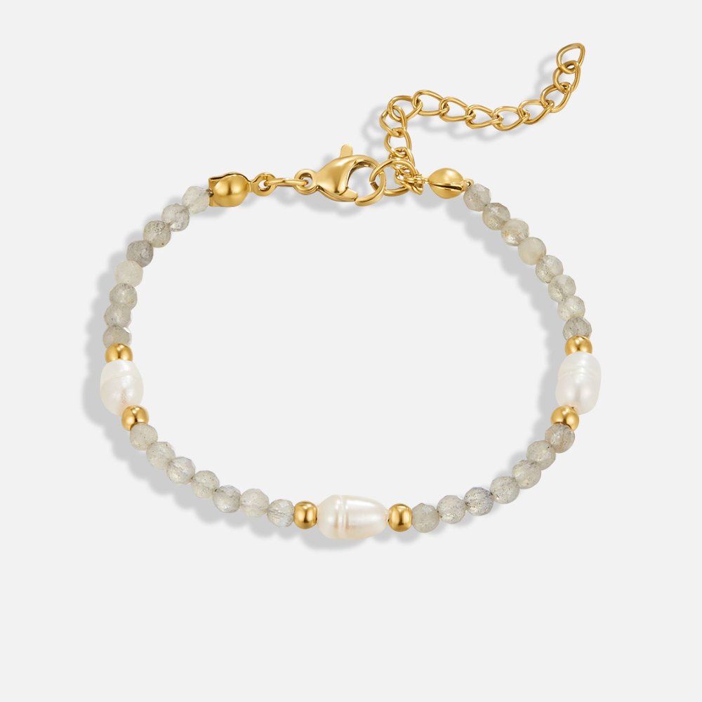 Bracciale in Pietra di Luna e Perle