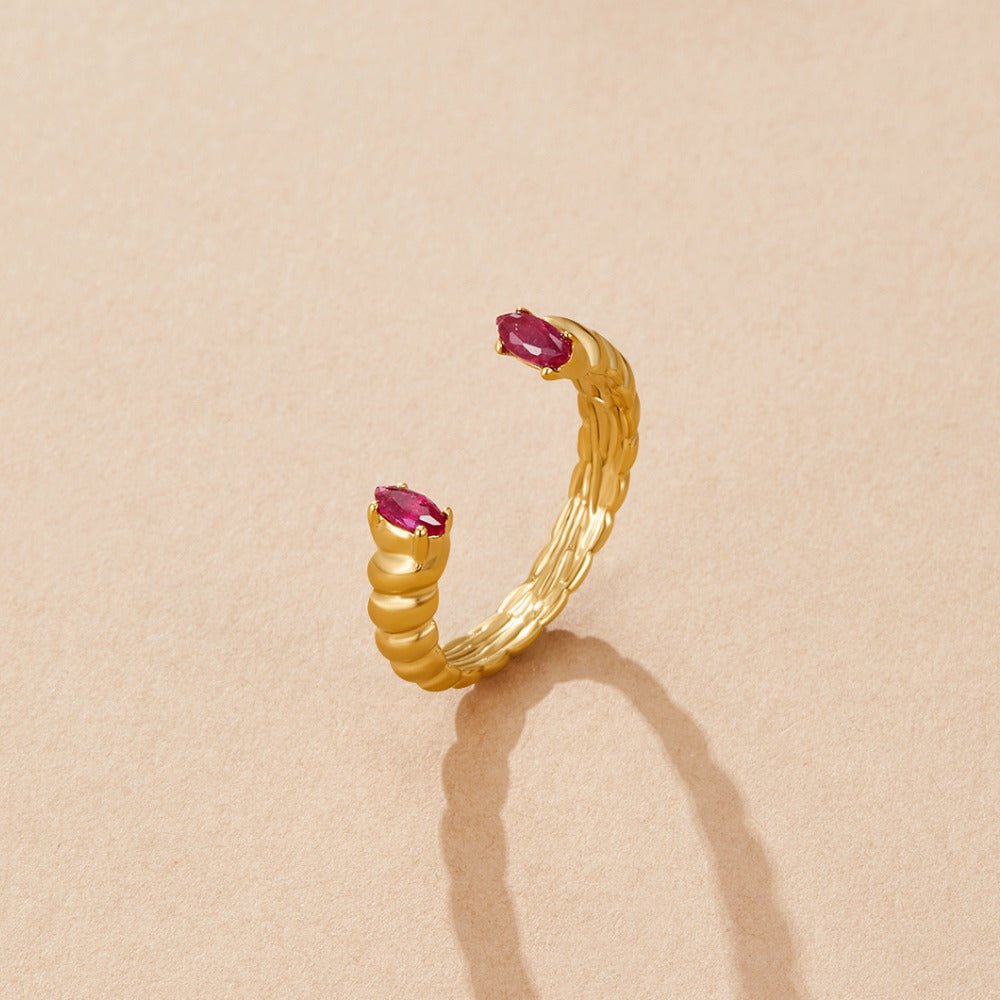 Anello Cuff in Cristallo Rosa