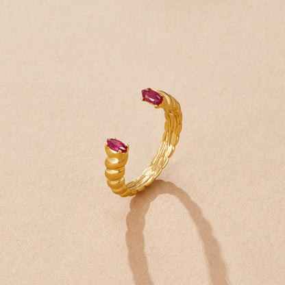 Anello Cuff in Cristallo Rosa