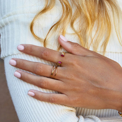 Anello Cuff in Cristallo Rosa
