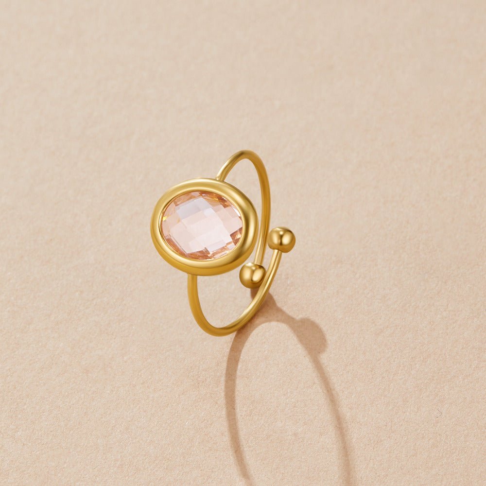 Anello in Cristallo Rosa Oro
