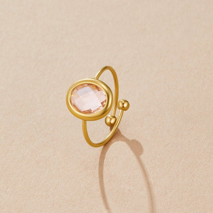 Anello in Cristallo Rosa Oro