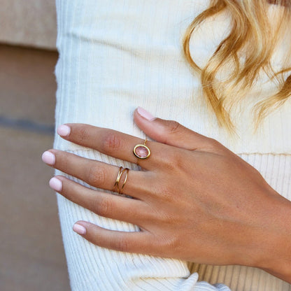 Anello in Cristallo Rosa Oro