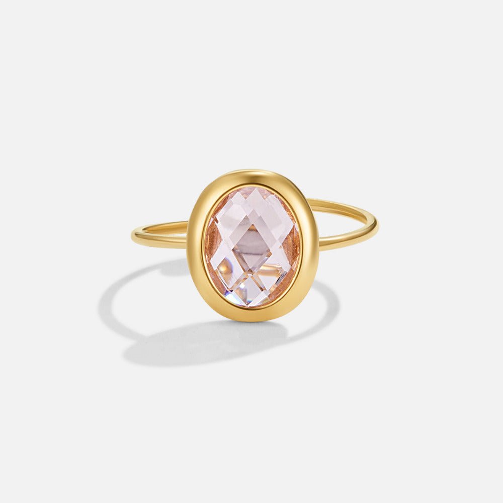 Anello in Cristallo Rosa Oro