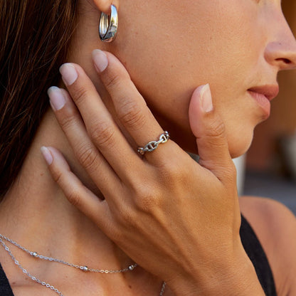 Anello in Acciaio Inossidabile Raya Silver Chain