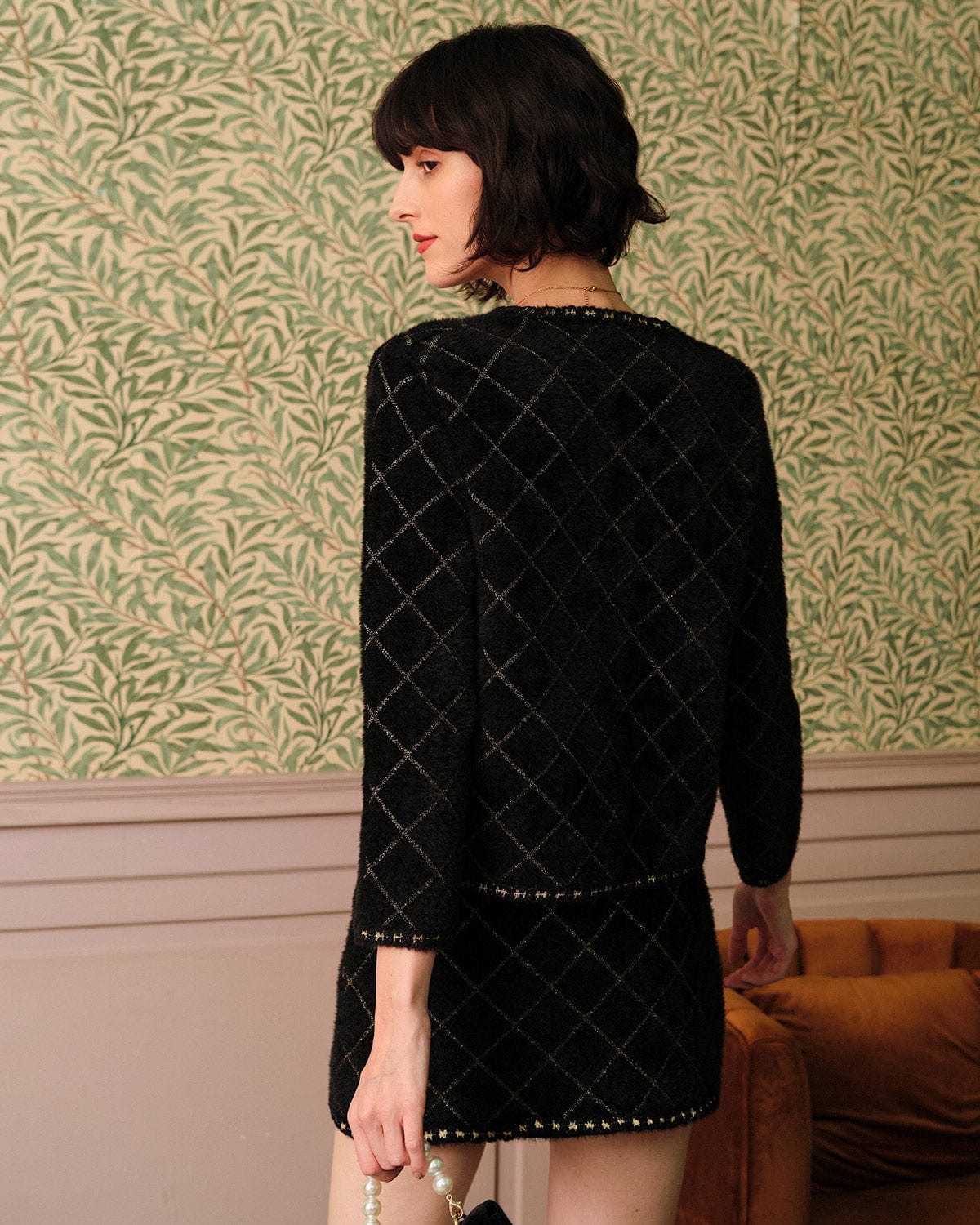 Il Set Cardigan Argyle e Gonna Mini