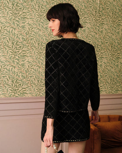 Il Set Cardigan Argyle e Gonna Mini