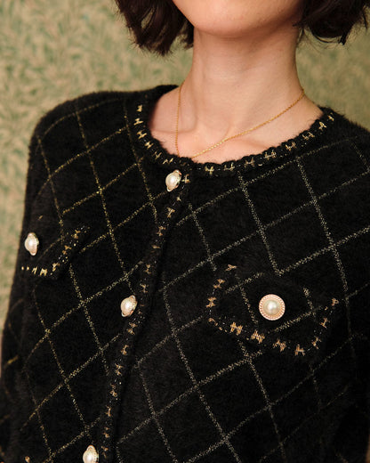 Il Set Cardigan Argyle e Gonna Mini