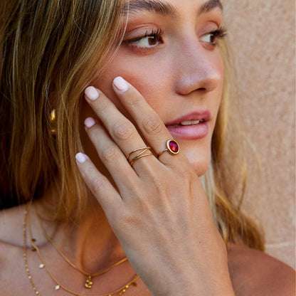 Anello in Cristallo Rubino Oro