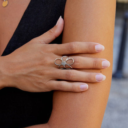Anello Fiore Margherita Argento