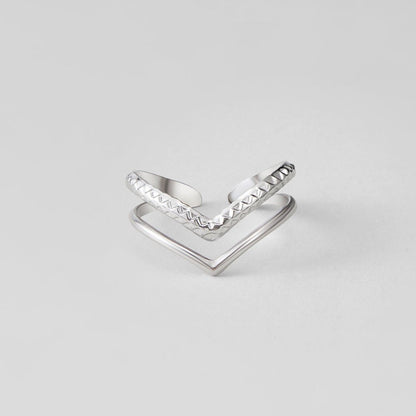 Anello Avvolgente Stratificato Argento Harper