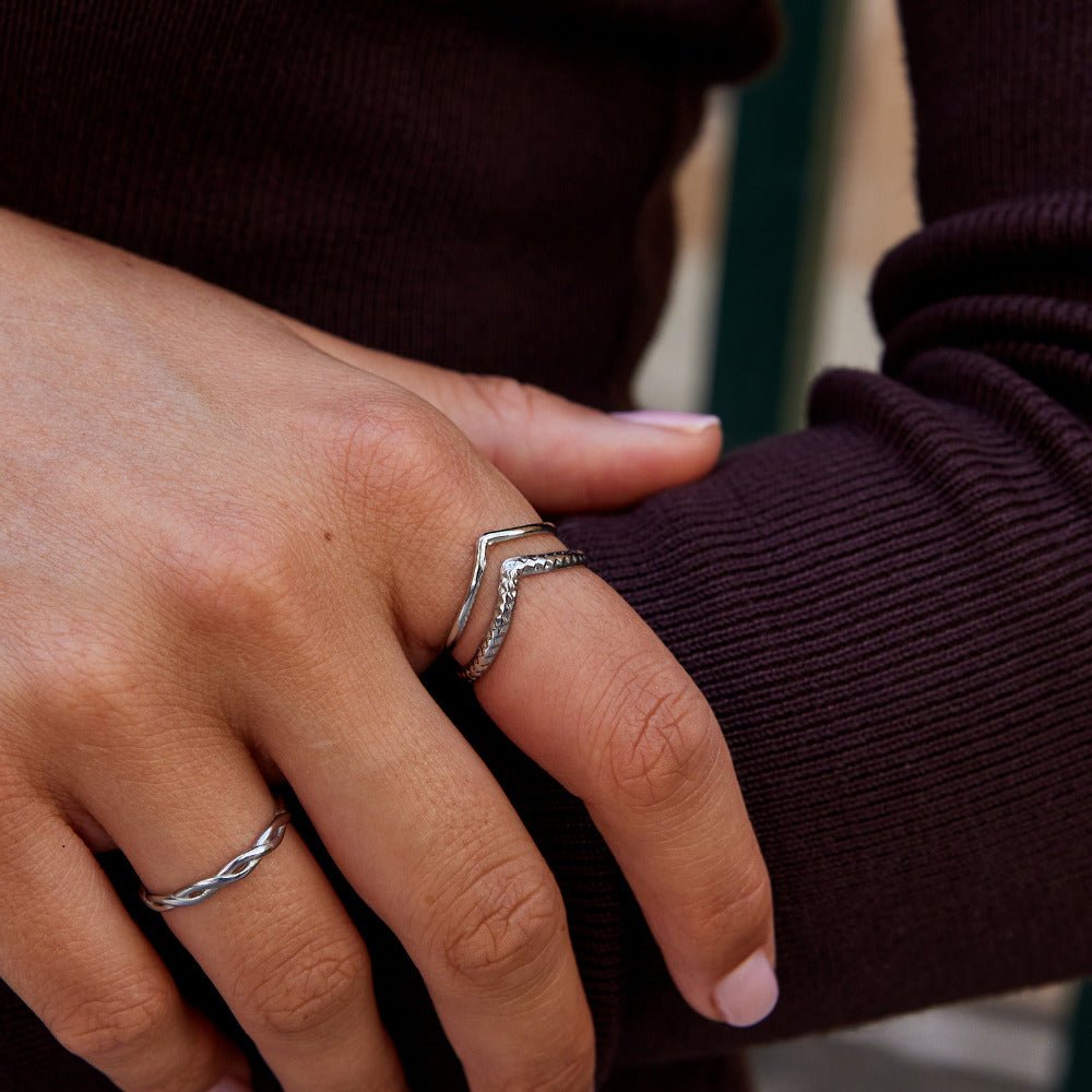 Anello Avvolgente Stratificato Argento Harper