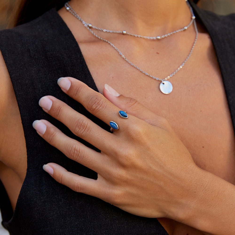 Anello avvolgente in Lapis Lazuli Argento