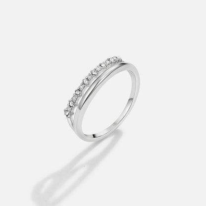Anello a strati in cristallo bianco Marissa argento