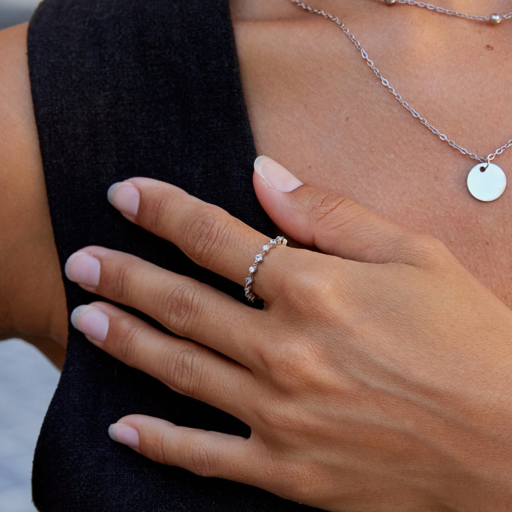 Anello in Cristallo Milana Argento