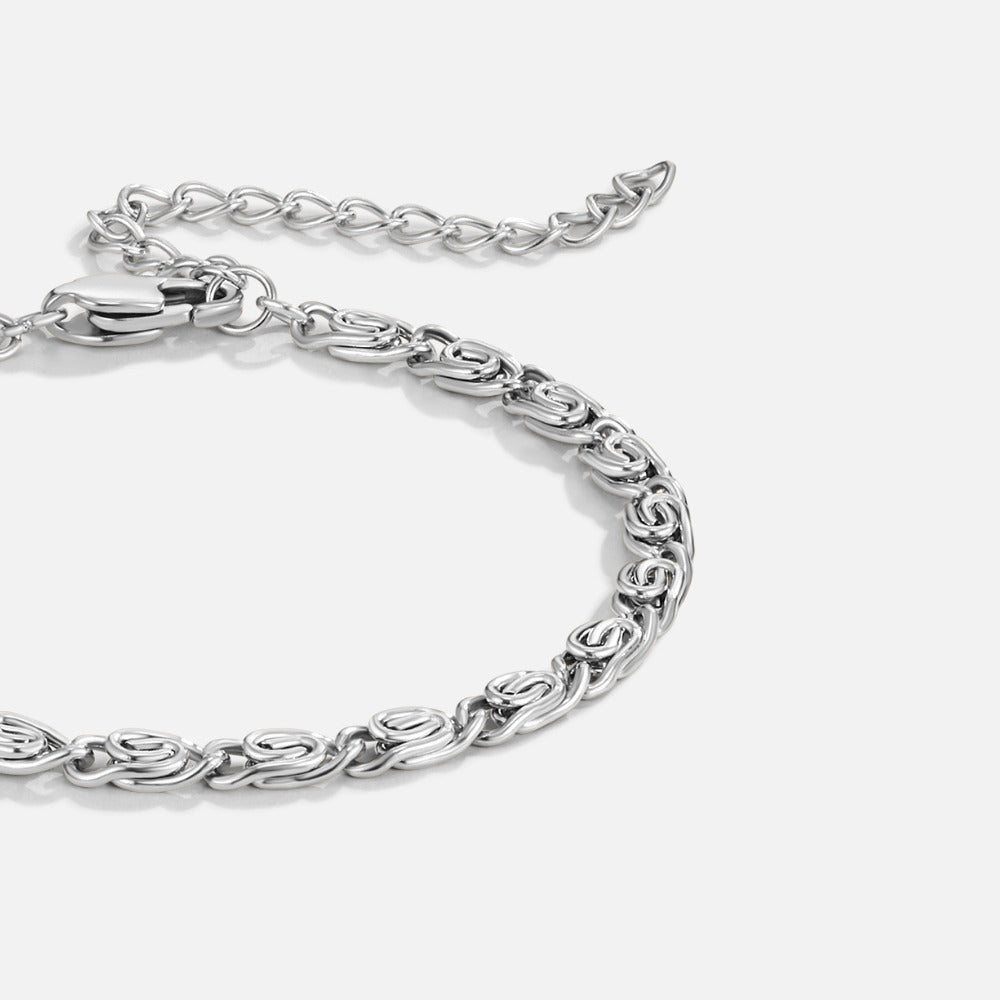Bracciale a Catena con Motivo a Vortice Argento