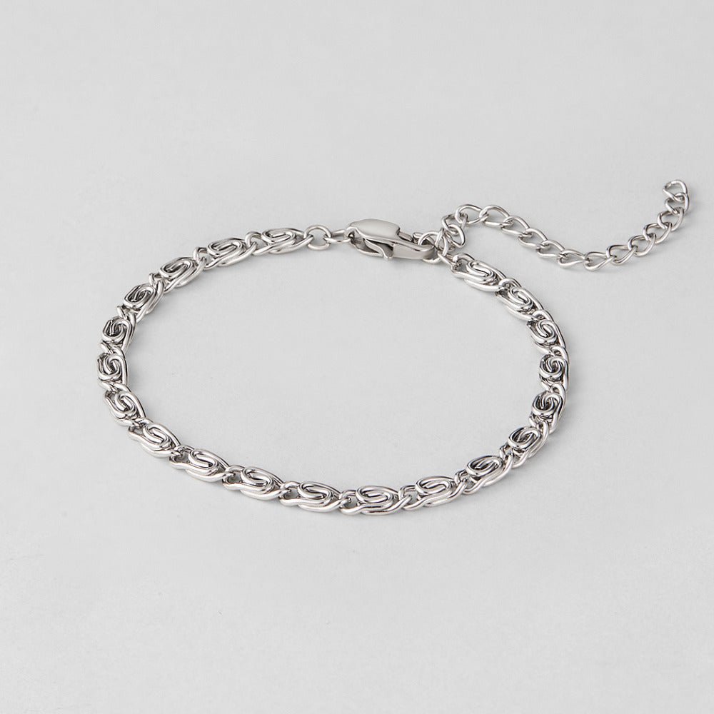 Bracciale a Catena con Motivo a Vortice Argento