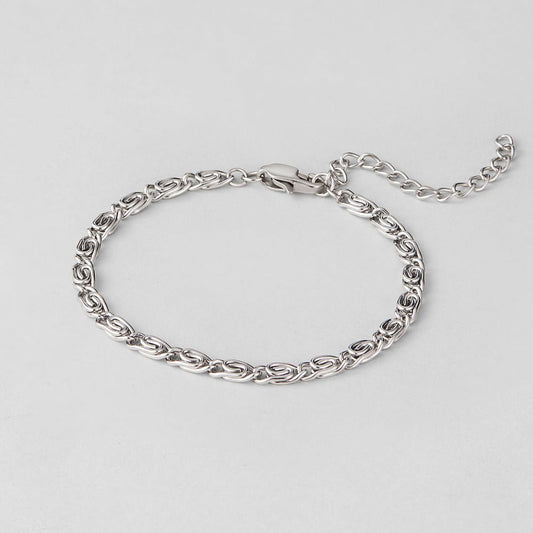 Bracciale a Catena con Motivo a Vortice Argento