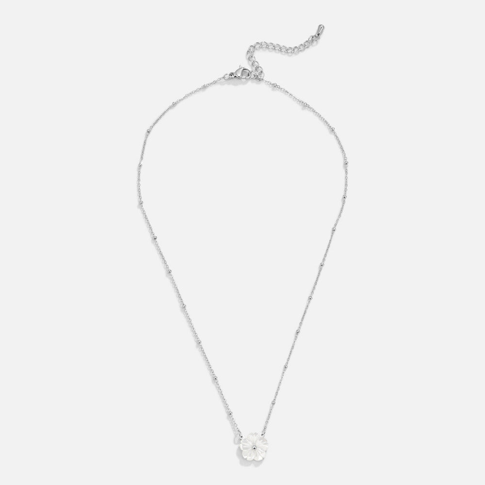 Collana con Fiore di Rame Bianco