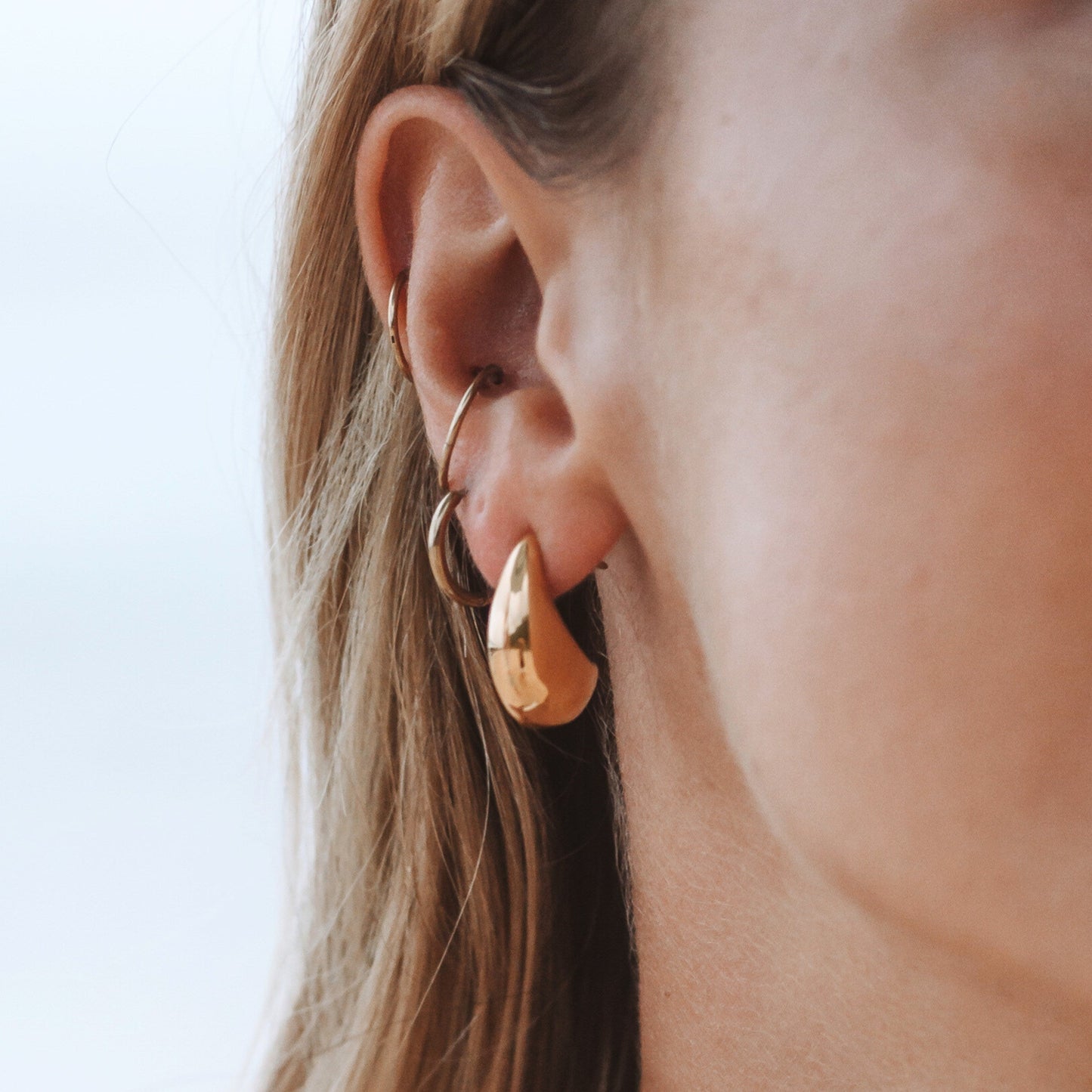 Orecchini a Cerchio a Forma di Lacrima