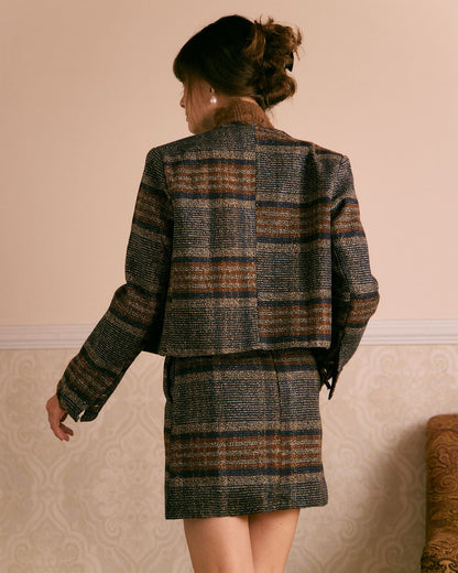 La Gonna Mini Strisce Naturale Marrone