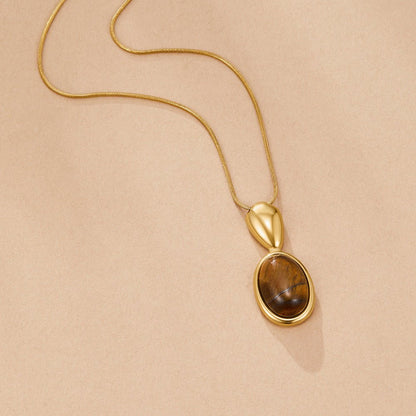 Collana Lunga in Pietra Occhio di Tigre