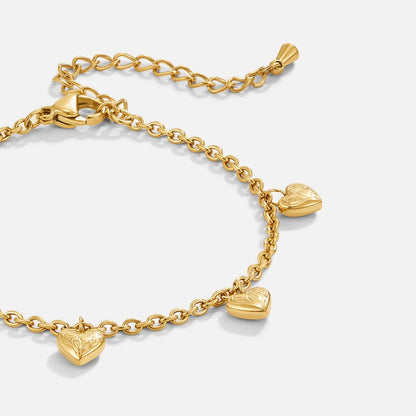 Bracciale Vintage con Charm a Cuore in Oro