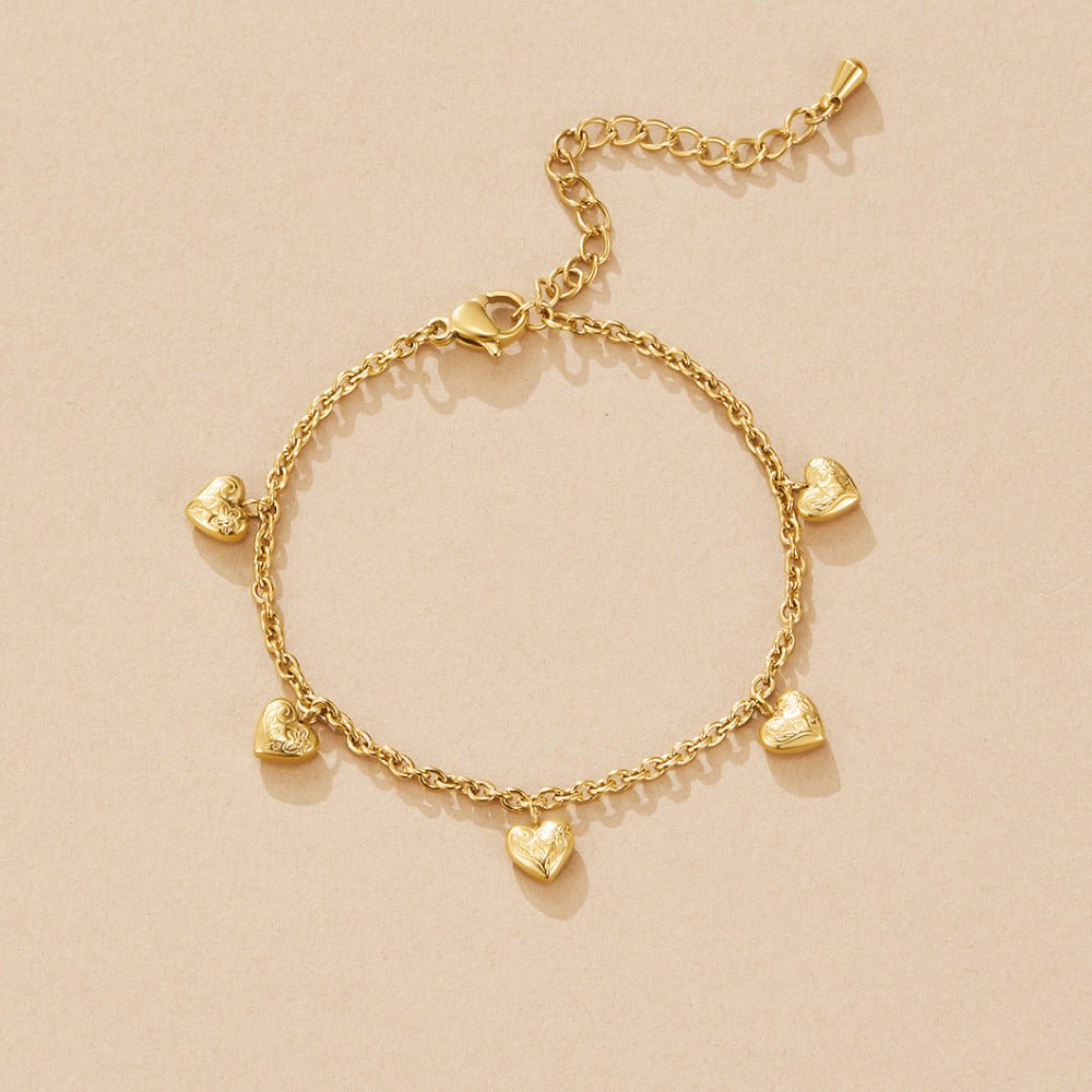 Bracciale Vintage con Charm a Cuore in Oro